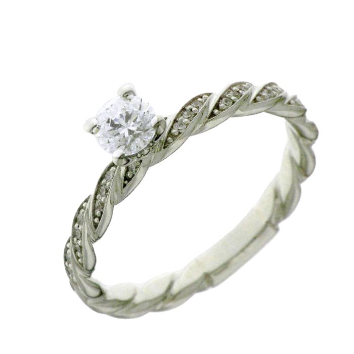 0,23ct Women'S White gold engagement ring 18ct SDB0047
