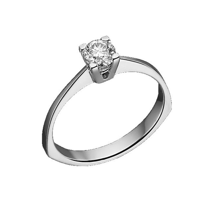  Women's single stone ring in white gold with 18K diamonds SDB0057