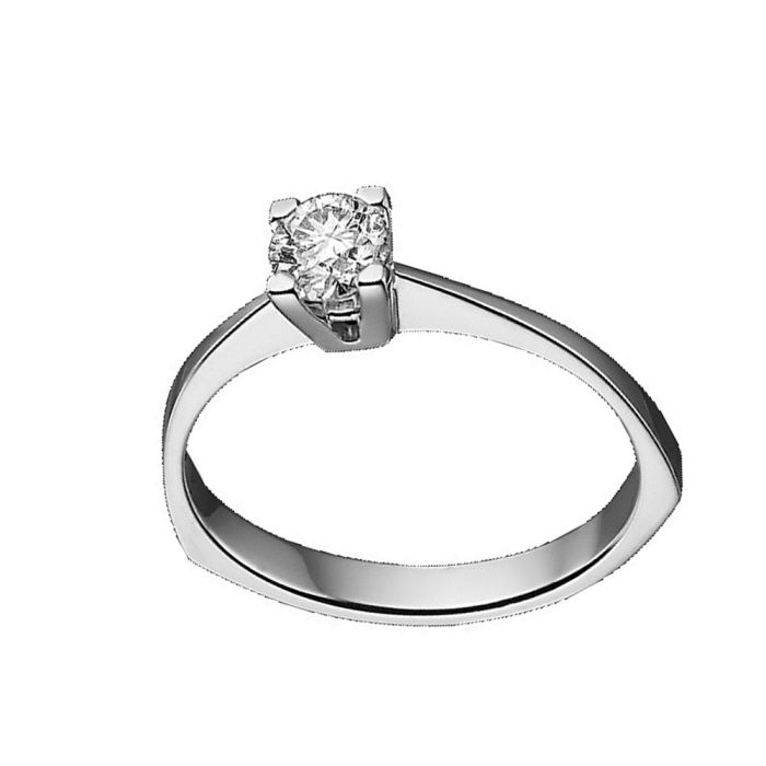  Women's single stone ring in white gold with 18K diamonds SDB0057