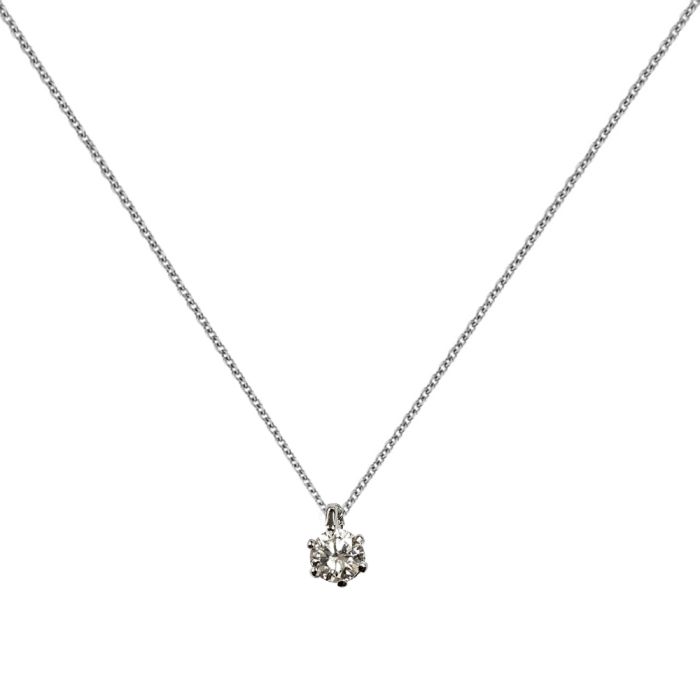 Women's 18K white gold rosette necklace with diamonds SOB0012