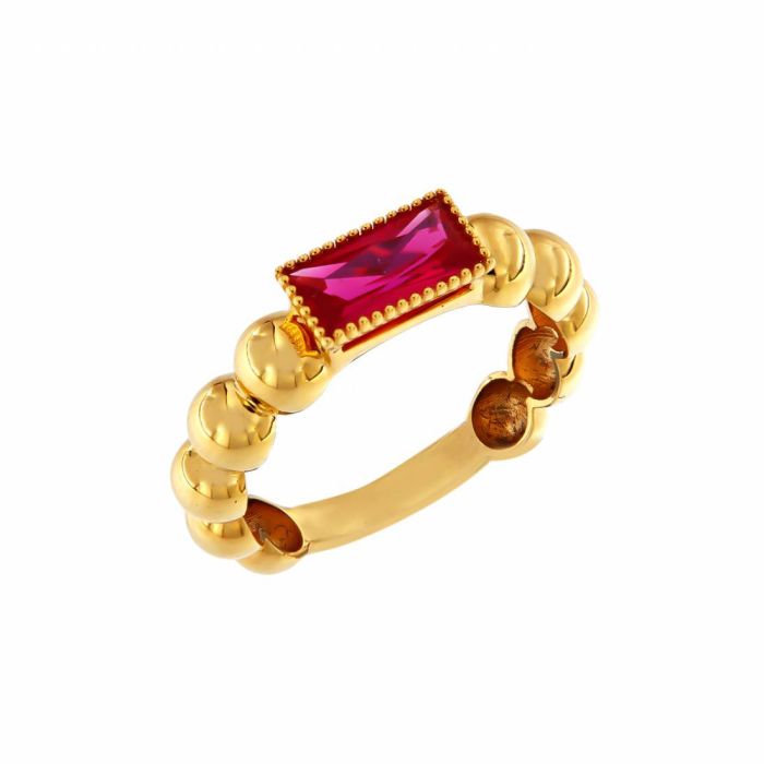 Women's ring with red stone 14K IDB0178