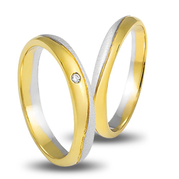 Wedding rings White-Yellow Gold V2087_04