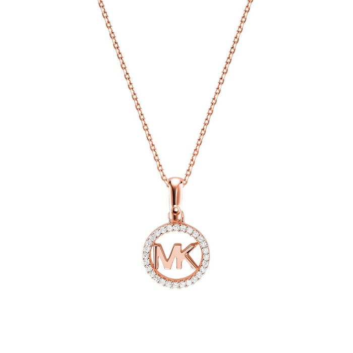 Michael Kors Charms Sterling Silver MK Pave Logo women necklace MKC1108AN040