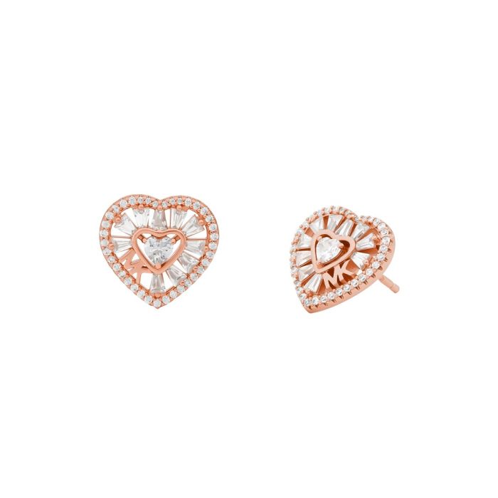 Michael Kors love Women's Tapered Baguette Heart Earrings MKC1691CZ040