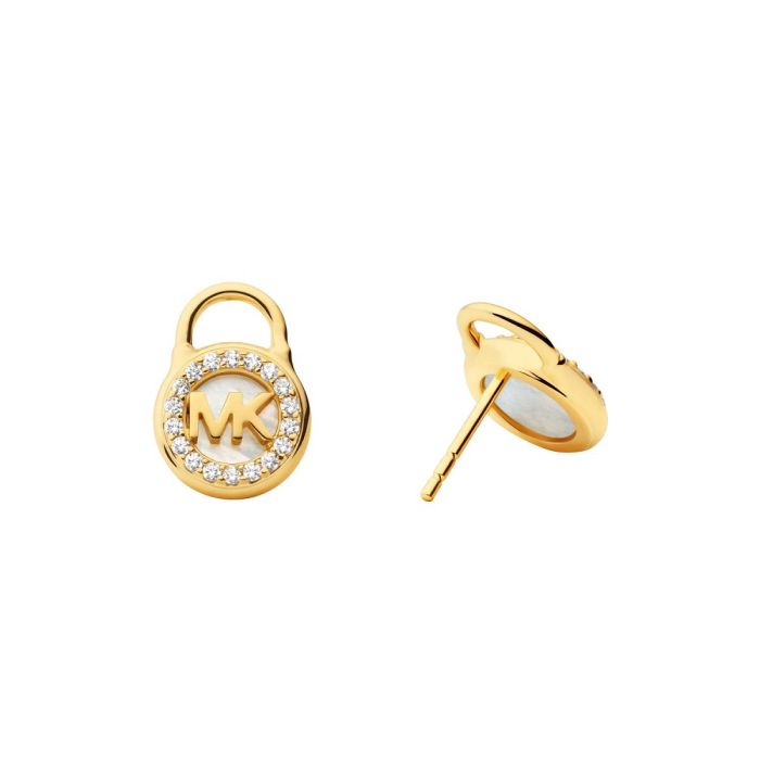 Women's Michael Kors Gold-Plated Lock Earrings MKC1558AH710