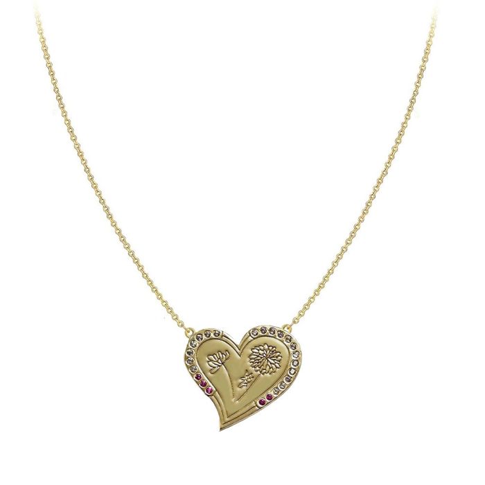 Women's heart necklace 9K yellow gold HRB0075