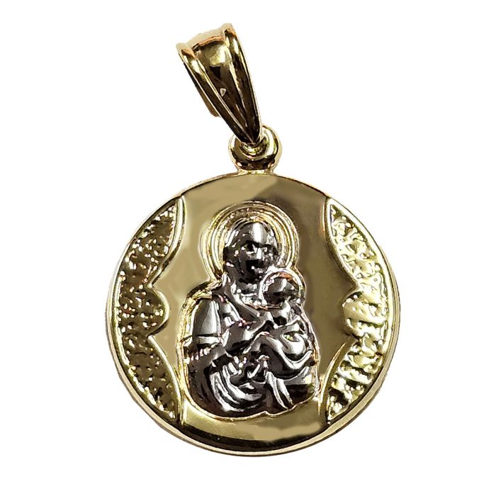 Double sided Charm yellow gold in the form of Holy Mary 9CT HJB0101