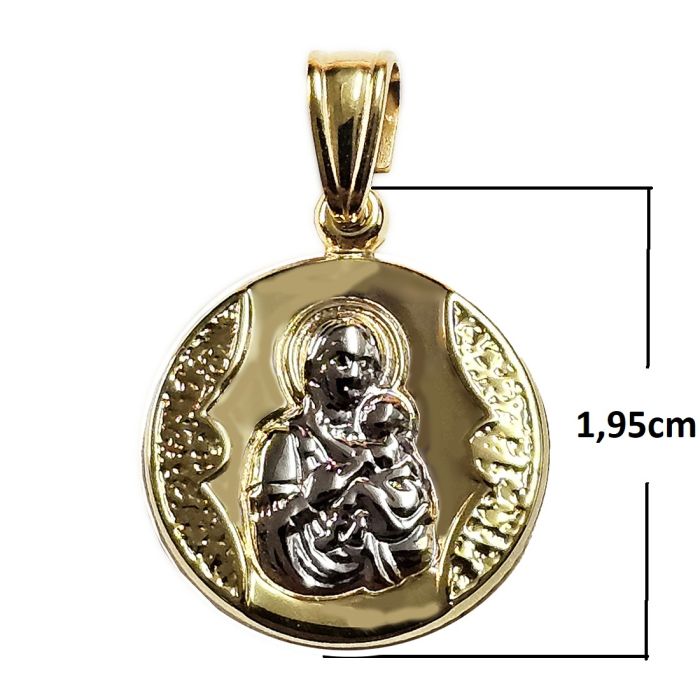 Double sided Charm yellow gold in the form of Holy Mary 9CT HJB0101