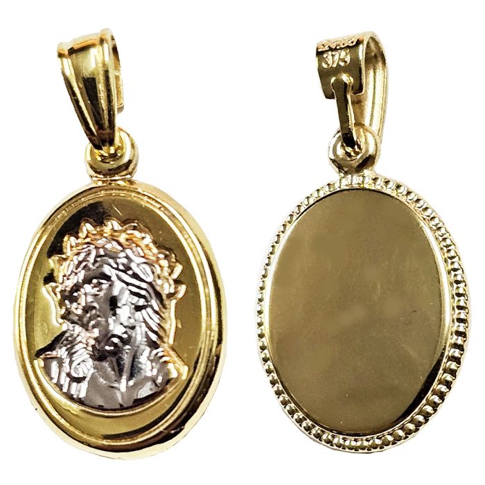 Double Sided Christ Amulet in Yellow Gold 9K HJB0102 