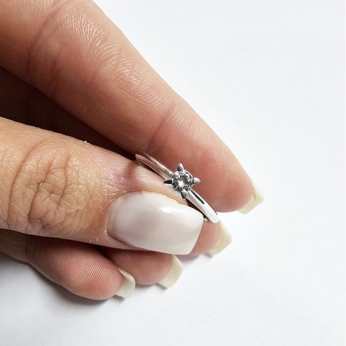Women's white gold engagement ring 9CT HDB0017