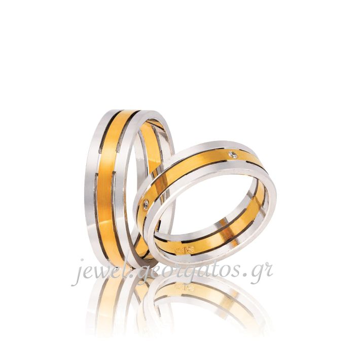 Pair of gold wedding rings 6.00mm TR4-5-6