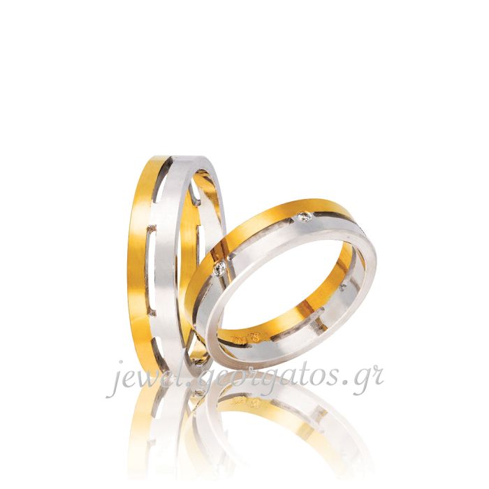 Pair of gold wedding rings Stergiadis 5.00mm DR4-5-6