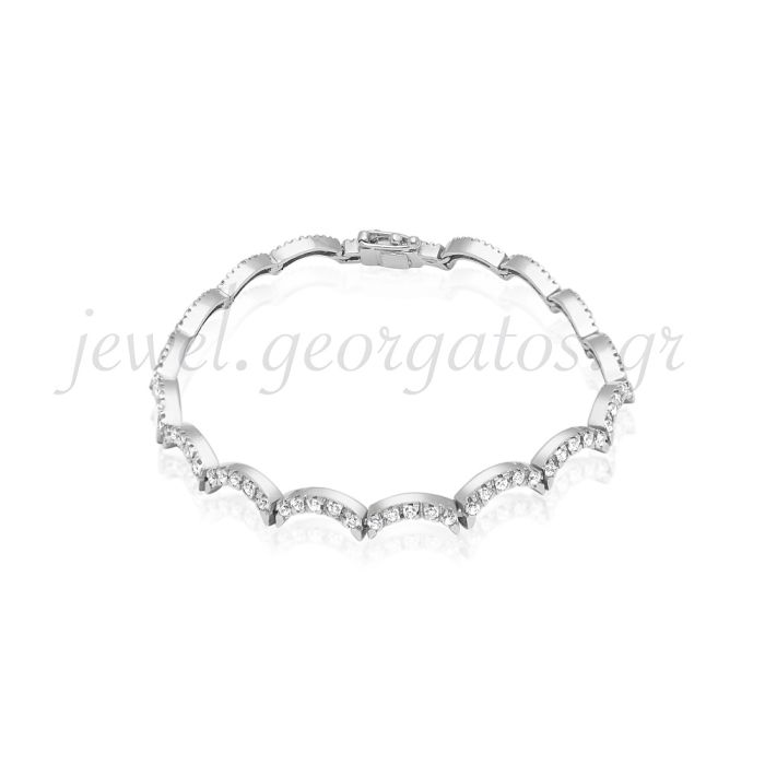 Women's white gold bracelet with zircon 14CT JVB7006