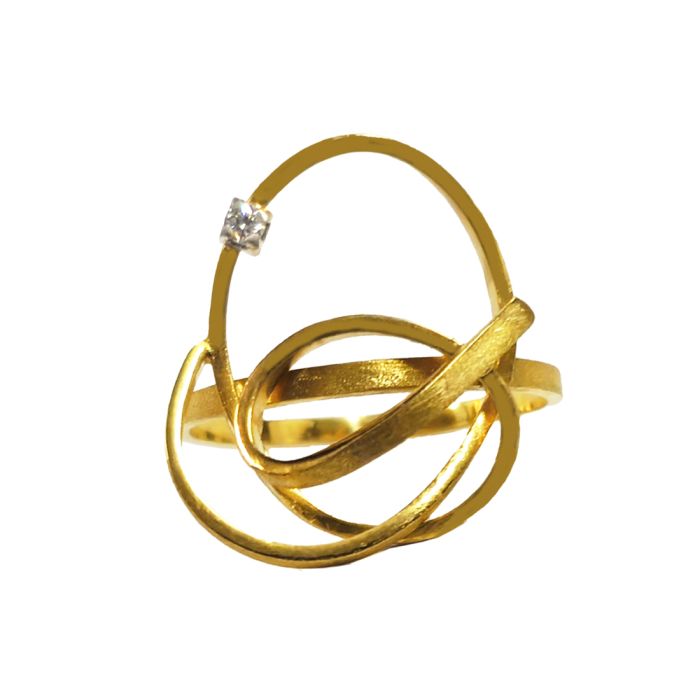 Women's handmade 18k gold ring with diamond SDB0067