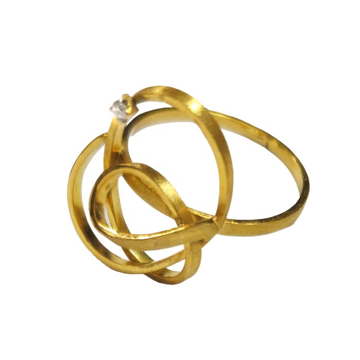 Women's handmade 18k gold ring with diamond SDB0067