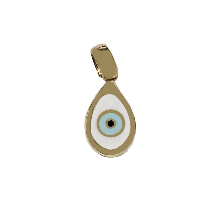 Amulet in yellow gold double sided with enamel HME0002