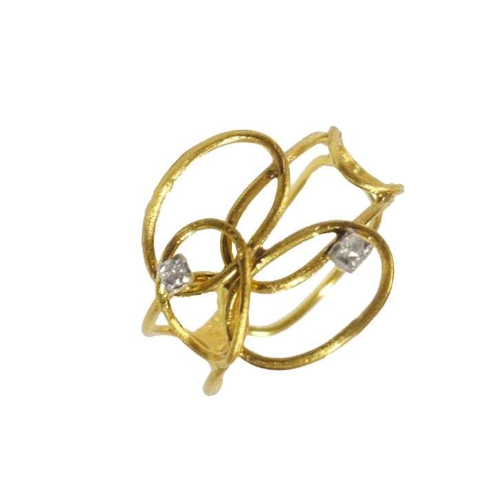 Women's two-tone diamond ring 18CT SDB0066