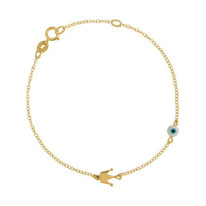 Children's 9k yellow gold bracelet with crown and eye HYE0014