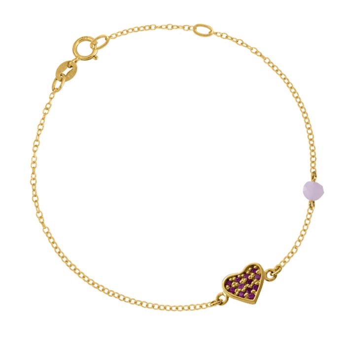 Children's 9k yellow gold heart bracelet HYE0017