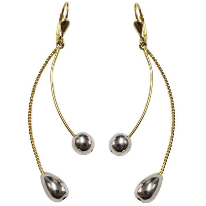 Women's 14K gold dangling earrings JSS0019