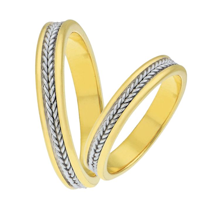  Two-tone wedding rings in white and yellow gold ΣΧ69