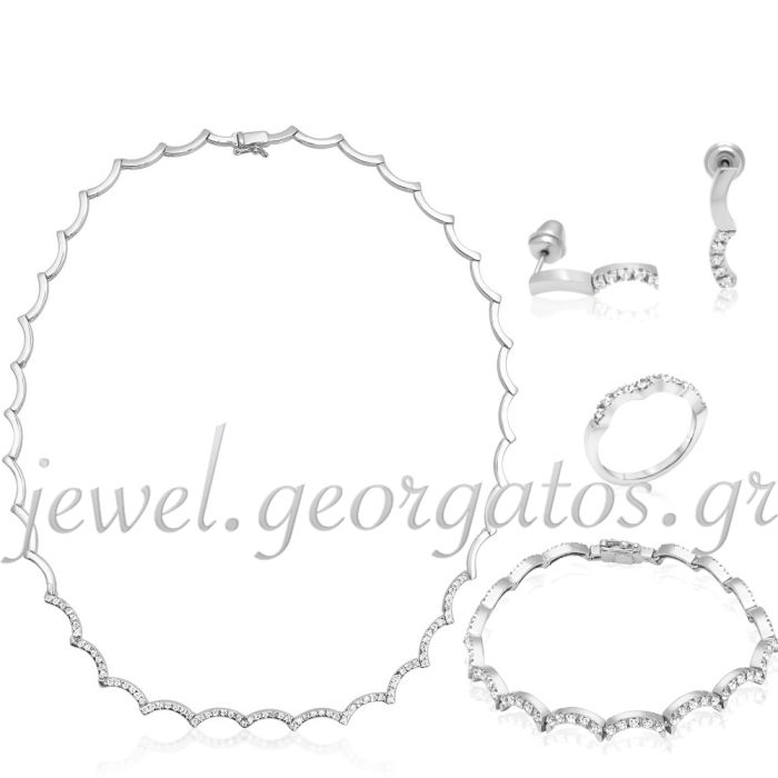 Women's jewelry set in White Gold 14CT SETJRB7007