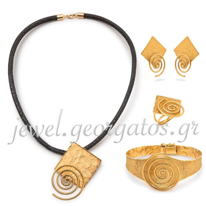 Set yellow gold of women's jewelry 18CT SETKON0001