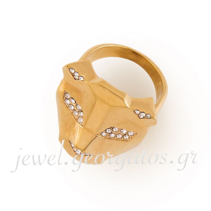 Just Cavalli Stainless Steel Ring with zircon QCD0097