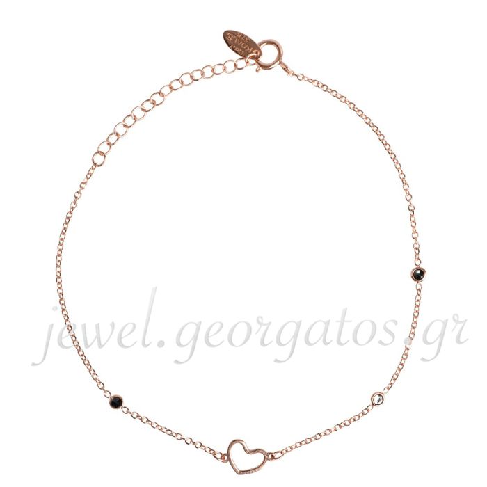 Bracelet women's pink gold with heart 9CT HVL0062
