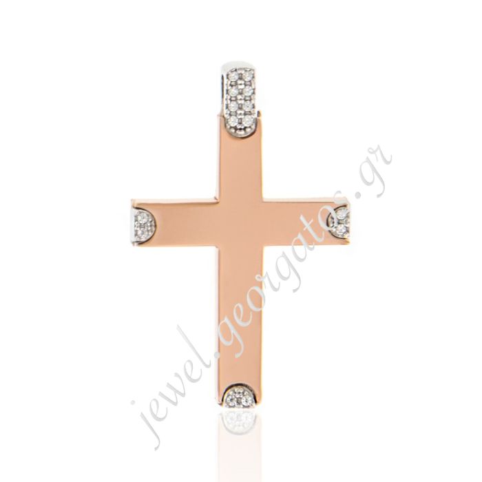 Women's double-sided two-tone cross 14CT ITM0026