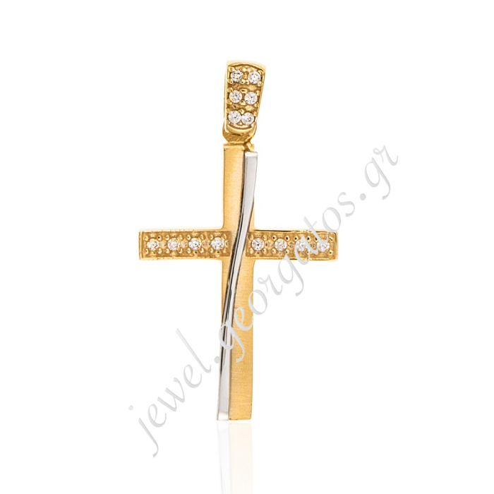 Double-sided two-tone cross 14CT ITM0028