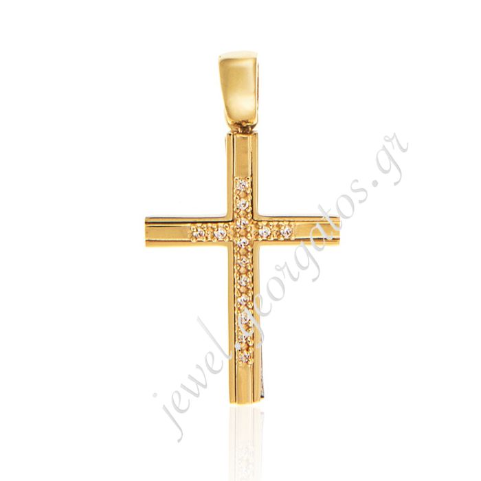 Double-sided two-tone cross 14CT ITM0028