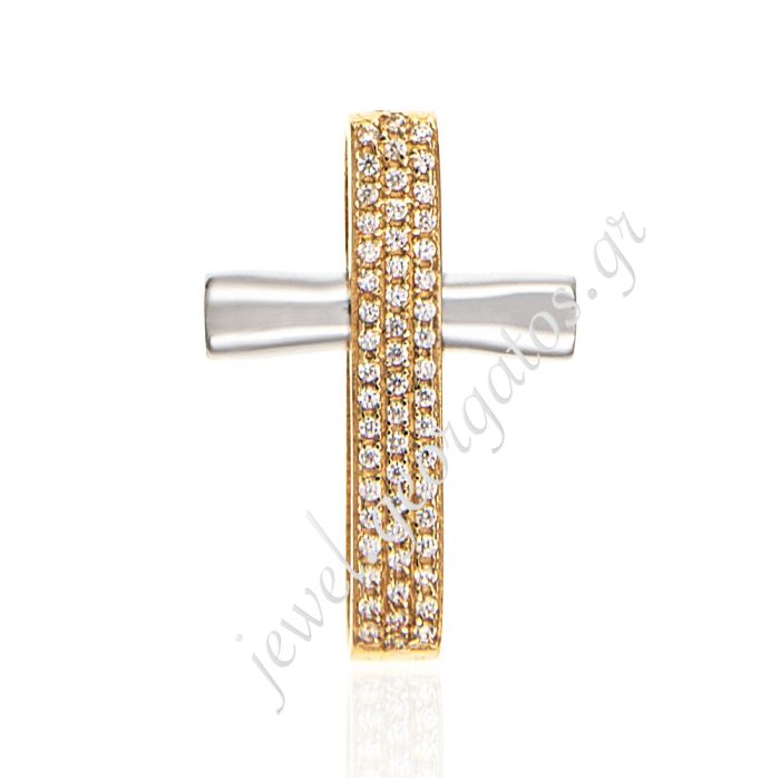 Double-sided two-tone cross 14CT ITM0029
