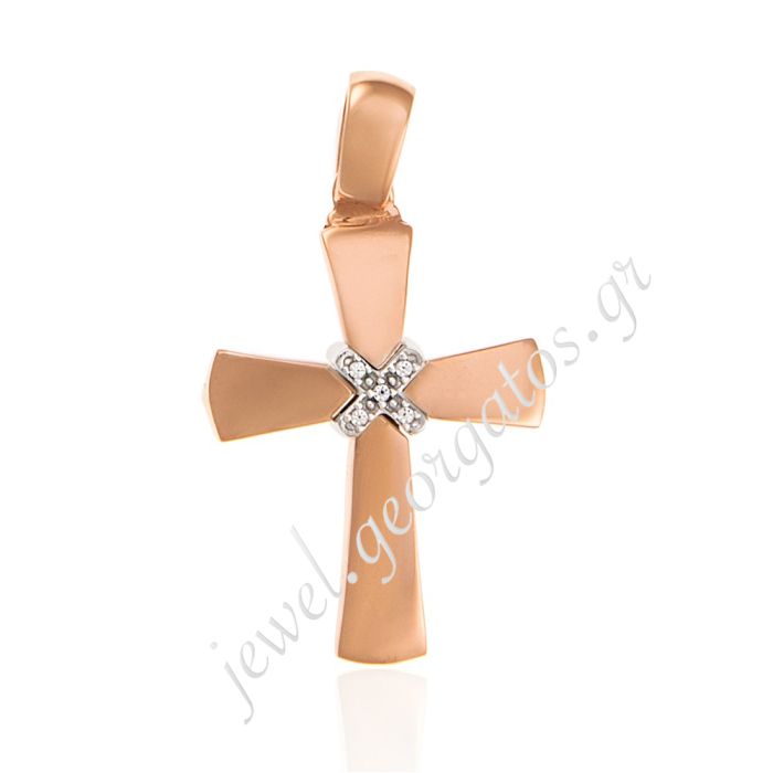Women's two-tone double-sided cross 14CT ITM0033
