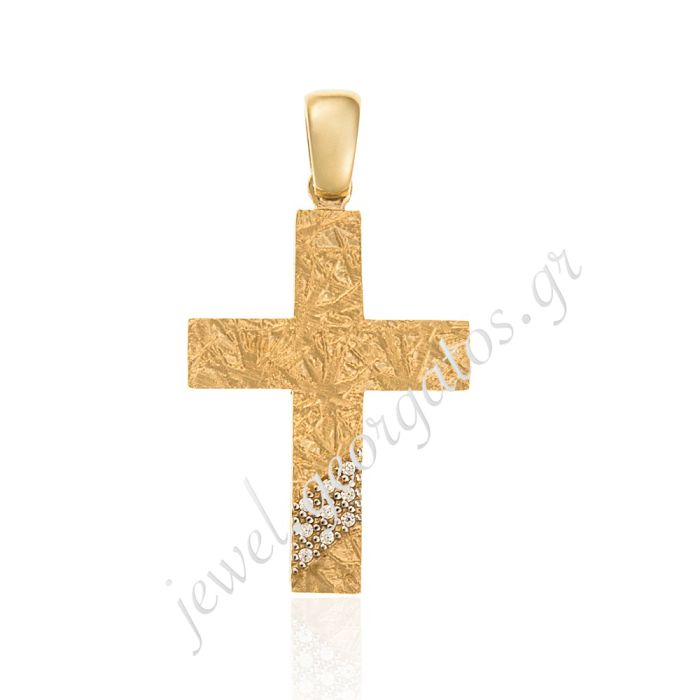 Women's double-sided gold cross 14CT ITM0039