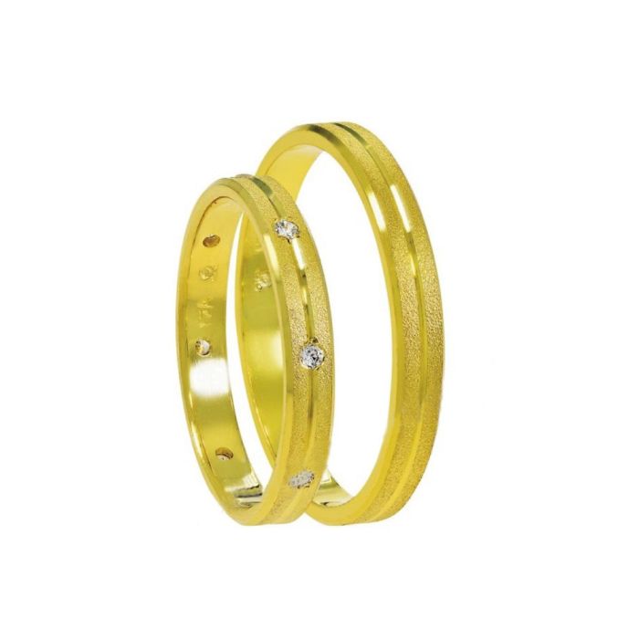 Pair of gold wedding rings Stergiadis 3,00mm SAT2