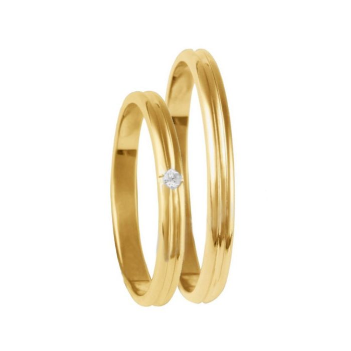 Pair of gold Veres4ever wedding rings 2,50mm V2004