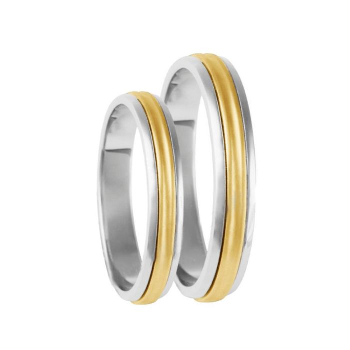 Pair of gold wedding rings 4.00mm V2026
