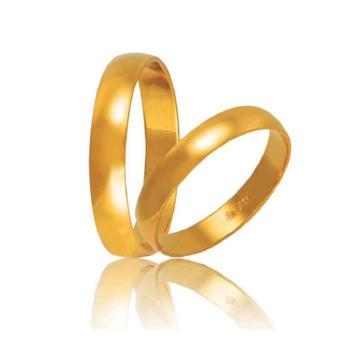 Pair of gold wedding rings 4,00mm HR2A-B-C