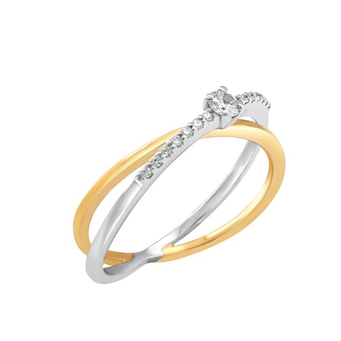 Women engagement eternity ring gold 18ct with diamond 0,080ct SDB0027