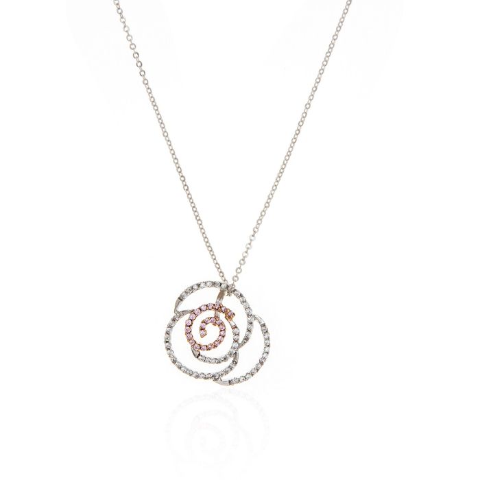 Women gold necklace with flower 9CT HRM0049