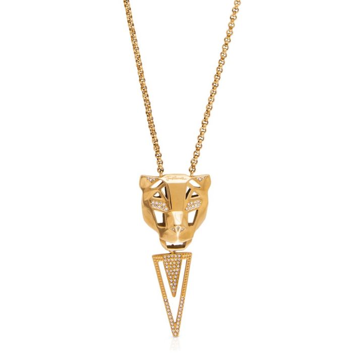 Women stainless steel Just Cavalli necklace with jaguar head QCR0102