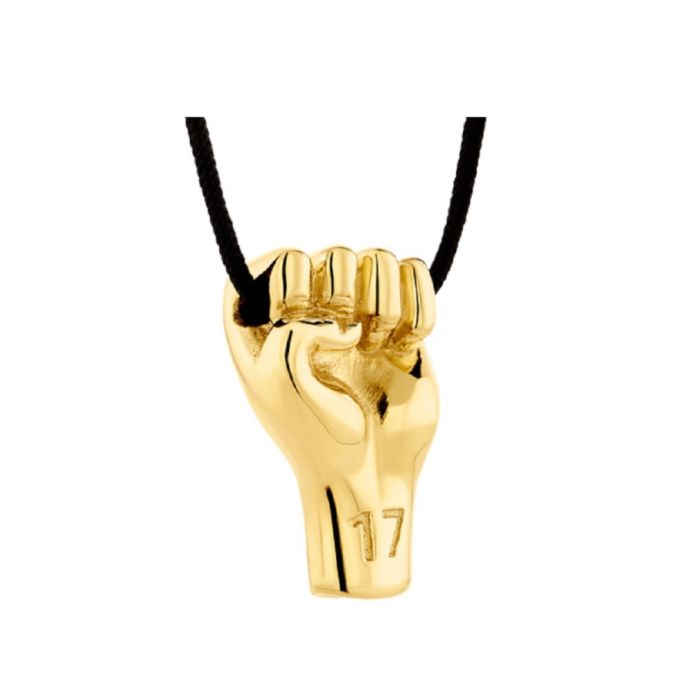 Honor necklace with fist shape dedicated to the victories of Michalis Zambidis QHR0011