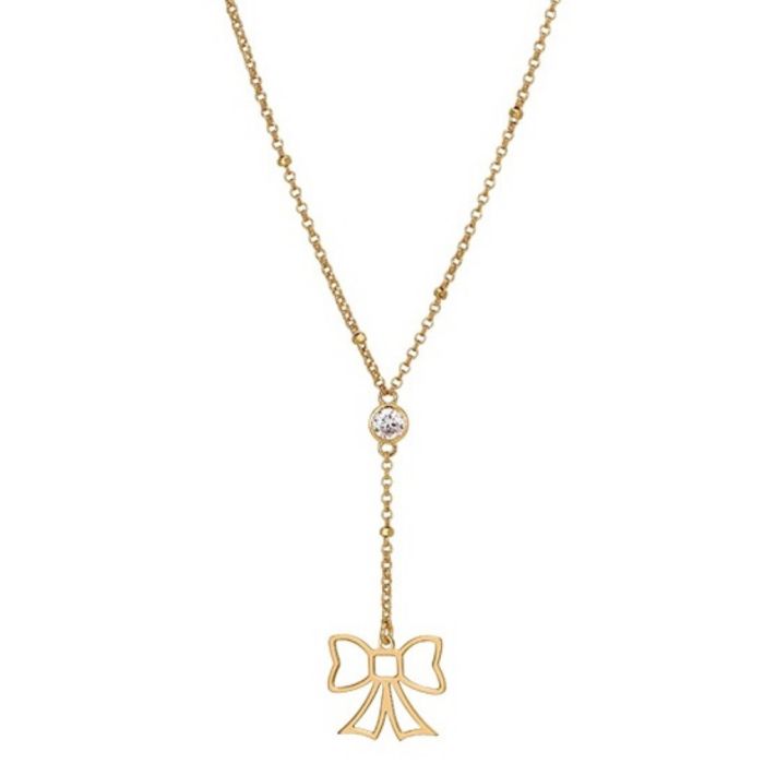 Women's Vogue yellow gold necklace with bow pattern