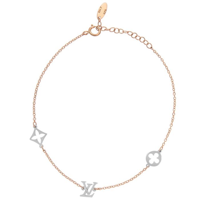 Women's white and pink gold bracelet 9CT HVU0036
