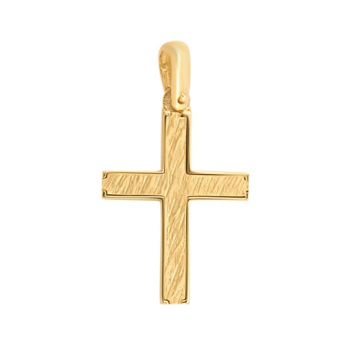 Men's double-sided gold cross 14CT ITD0420