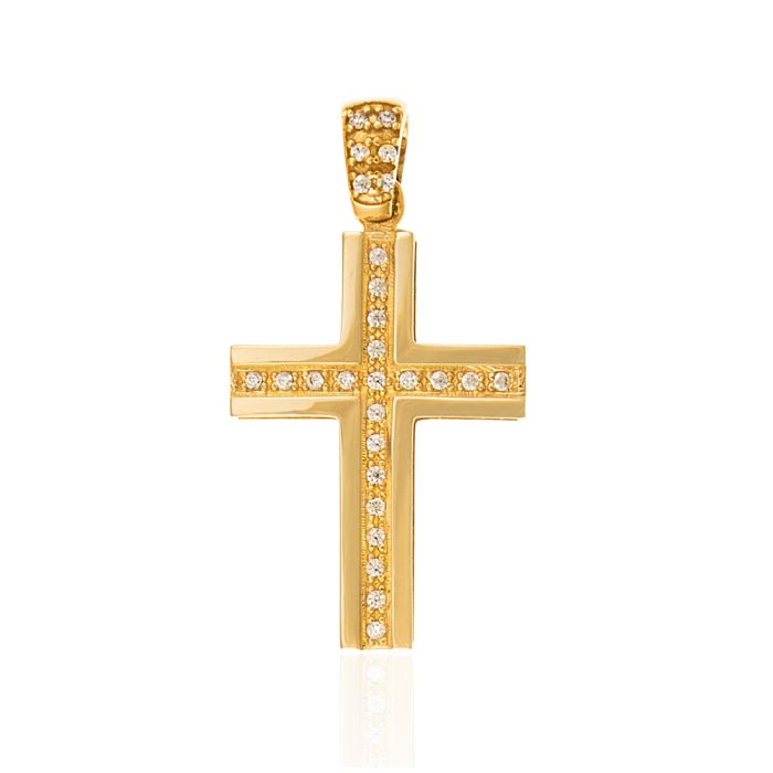 Cross with white details 14CT ITM0037