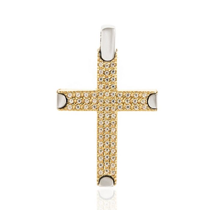 Women's two-tone double-sided cross 14CT ITM0031