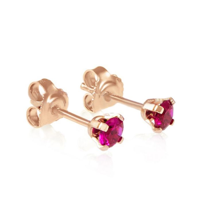 Pink gold stud earrings with zircon 14CT ISE0134