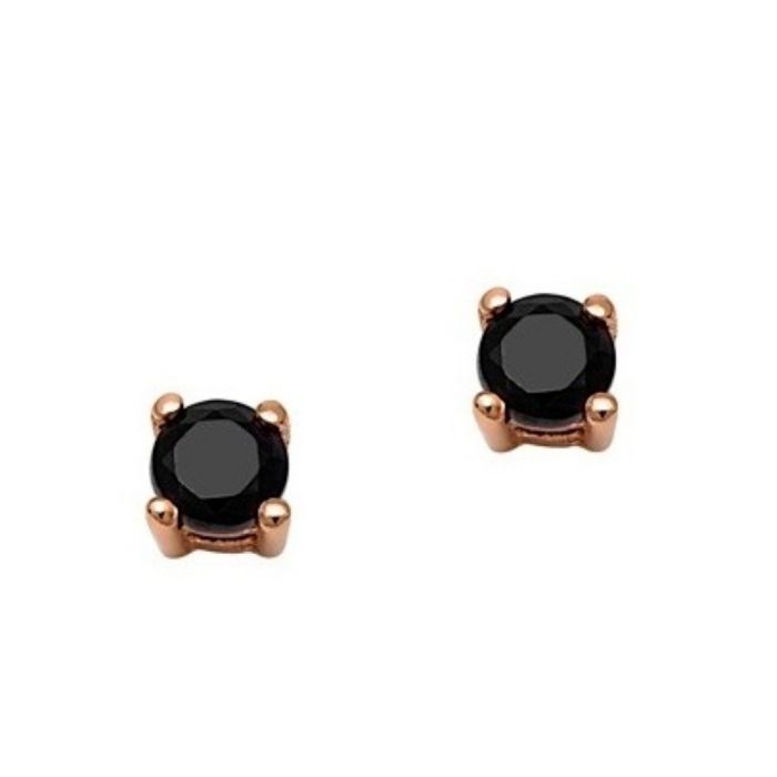 Pink gold stud earrings with zircon 9CT HSE0164